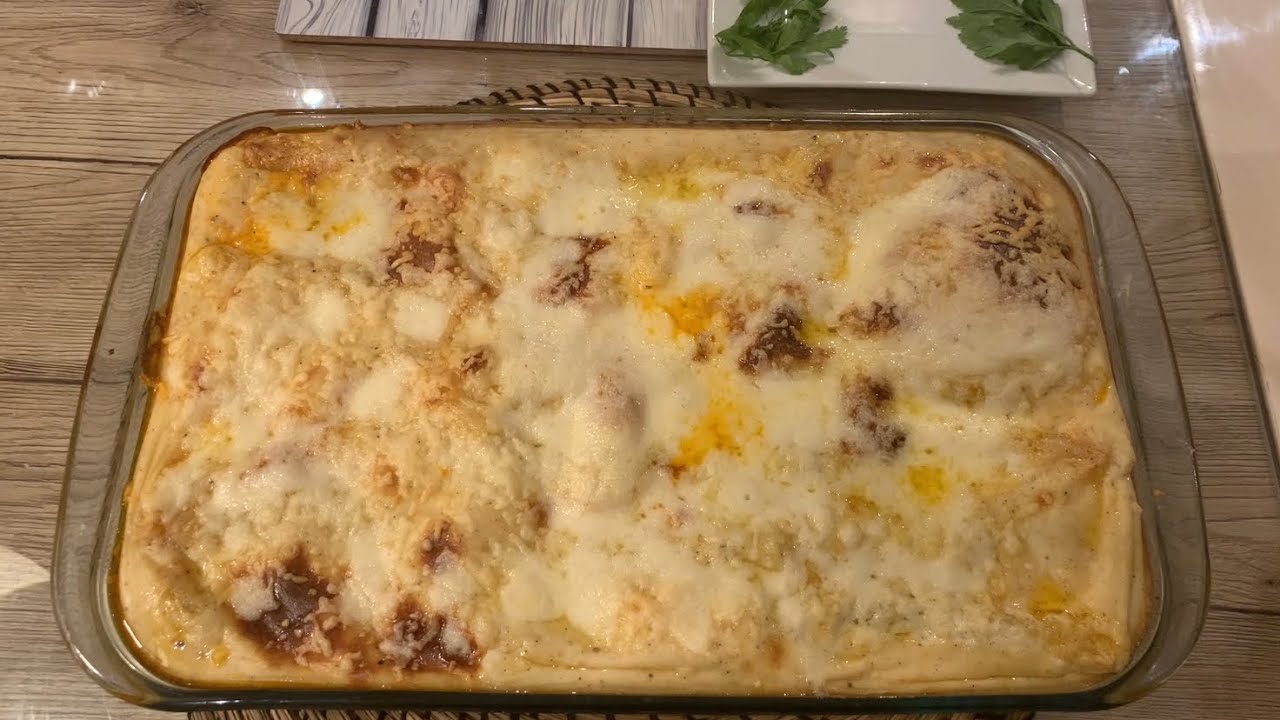 طريقة عمل المكرونة الكانيلوني بصوص البشاميل 😋