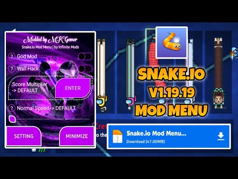 Snake Io Mod Menu Gameplay 🐍 God Mod, Score Boost, Wall Hack use All Hack/Glitch  🐍 #snakeiomodmenu 
