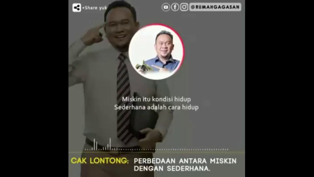 Perbedaan Antara Miskin Dengan Sederhana Cak Lontong Youtube