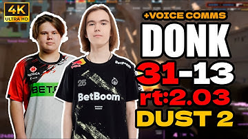 🔥donk (31-13) rt:2.03 w/zweih +VOICE COMMS (dust2) l EU FACEIT RANKED l #cs2 #pov