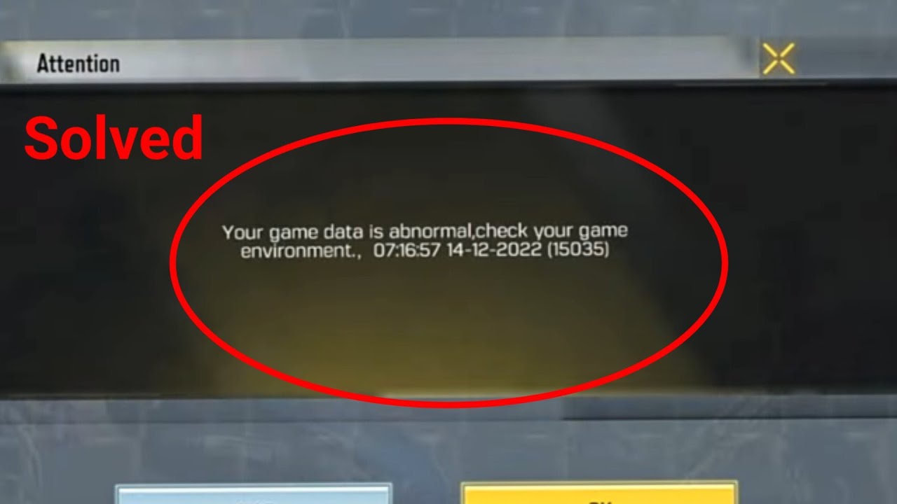 Fix your game data is abnormal check your game environment cod mobile