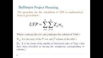 L12 Software project planning (How to calculate Function Point)