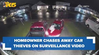 Surveillance video captures South Hill homeowner chasing away car thieves