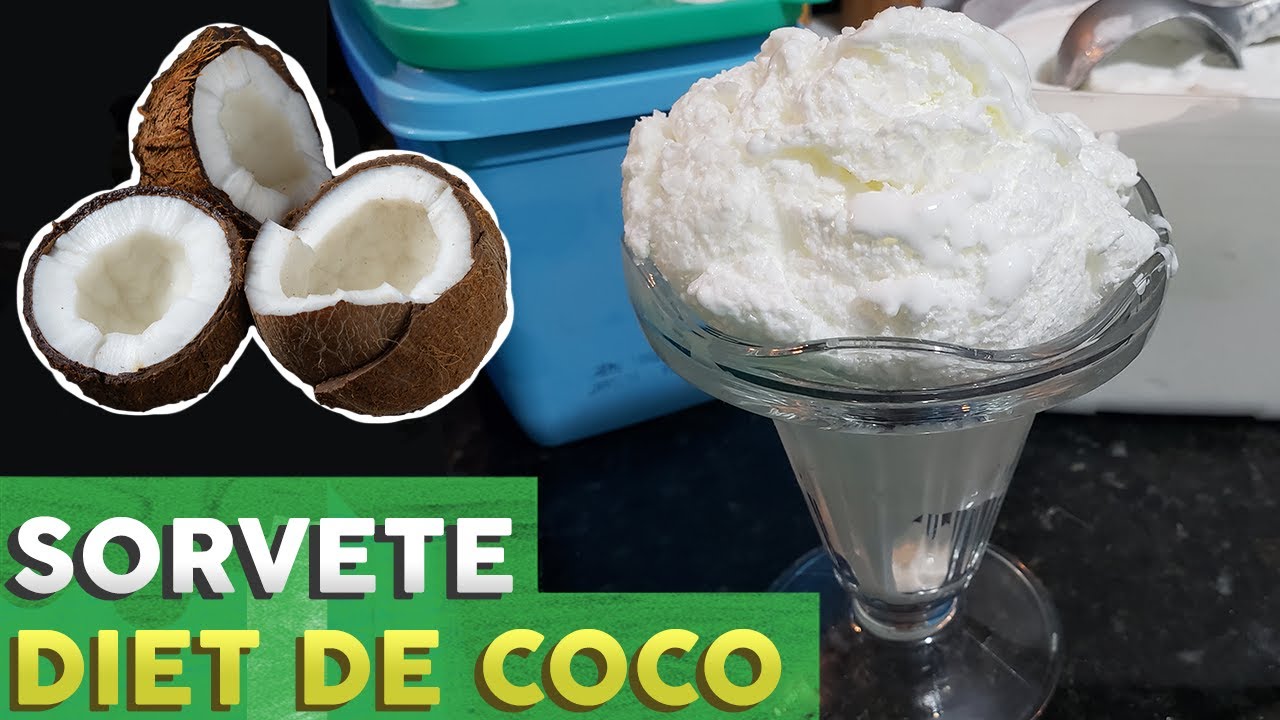Sorvete de coco light, muito cremoso.