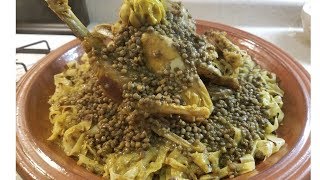 Moroccan rfisa with organic chicken ...rfisa maghribya bi dajaj lbeldi