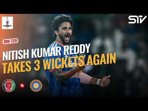 Nitish Kumar Reddy’s 2nd Consecutive 3-Wicket Haul! 🔥 | AFG vs IND | Match 03 | T20I Series | M9N1K