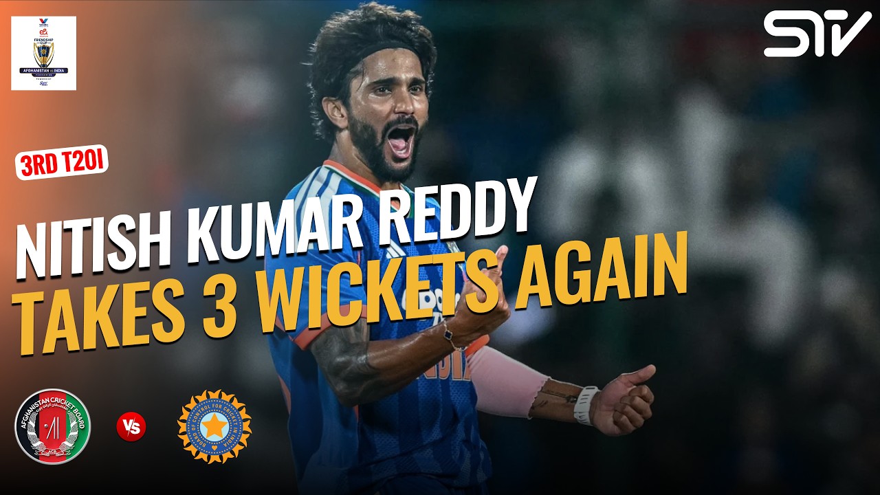 Nitish Kumar Reddy’s 2nd Consecutive 3-Wicket Haul! 🔥 | AFG vs IND | Match 03 | T20I Series | M9N1K
