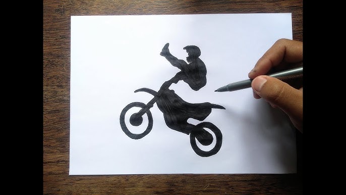 moto desenho empinando