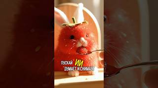 AI-видео с клубничным кроликом #иивидео #aiart #видеореклама