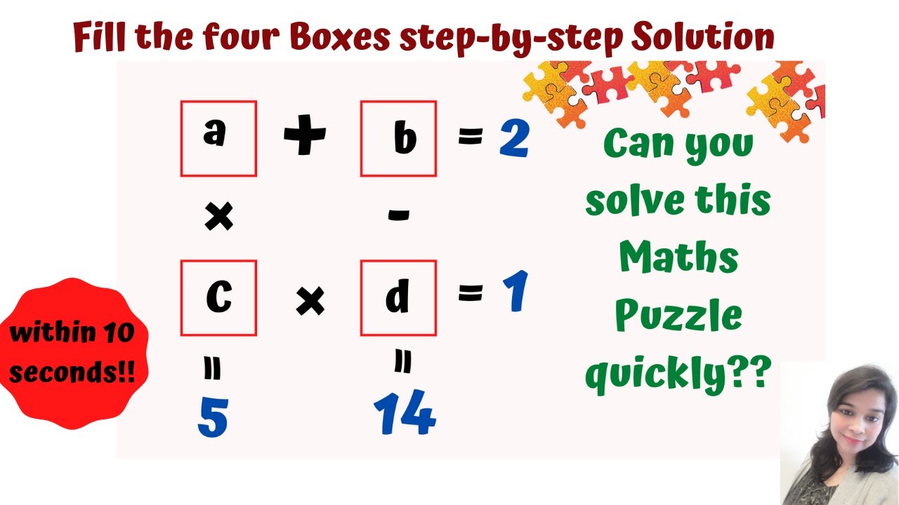 Box puzzle!! How to solve Box Maths Puzzle quickly?!! Fill the Four ...