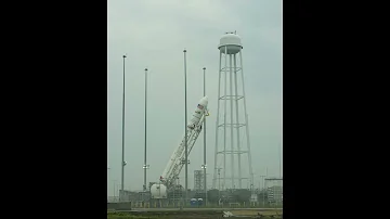 Antares Rocket Raised On Launch Pad 