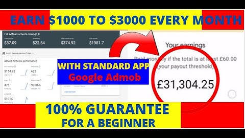 Make $1000 to $3000 Every Month On Google Admob With A Standard App 100% GUARANTEE For a Beginner