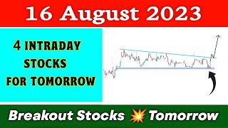 4 Breakout Stocks for tomorrow ? 16 August ? Best intraday Stocks For tomorrow ✔️ Technical analysis