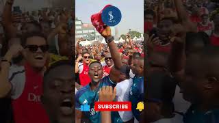 Don Lyle and Arsenal TV crew celebrate win in Ghana #arsenal #arsenaltv @arsenal