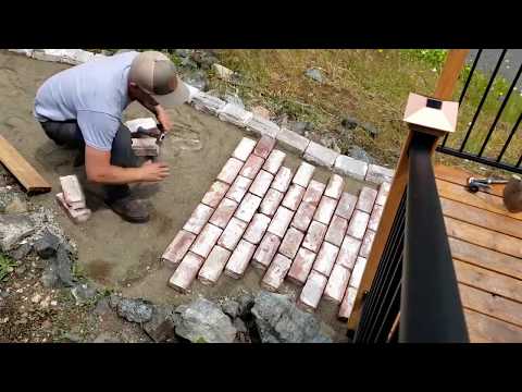 How To: DIY Budget Brick Walkway From An Old Chimney