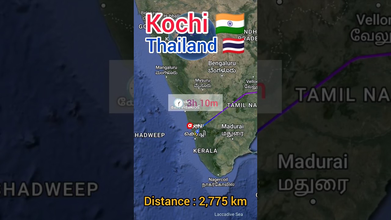 Kochi to Bangkok flight Route ✈️ || India 🇮🇳 to Thailand 🇹🇭 ||