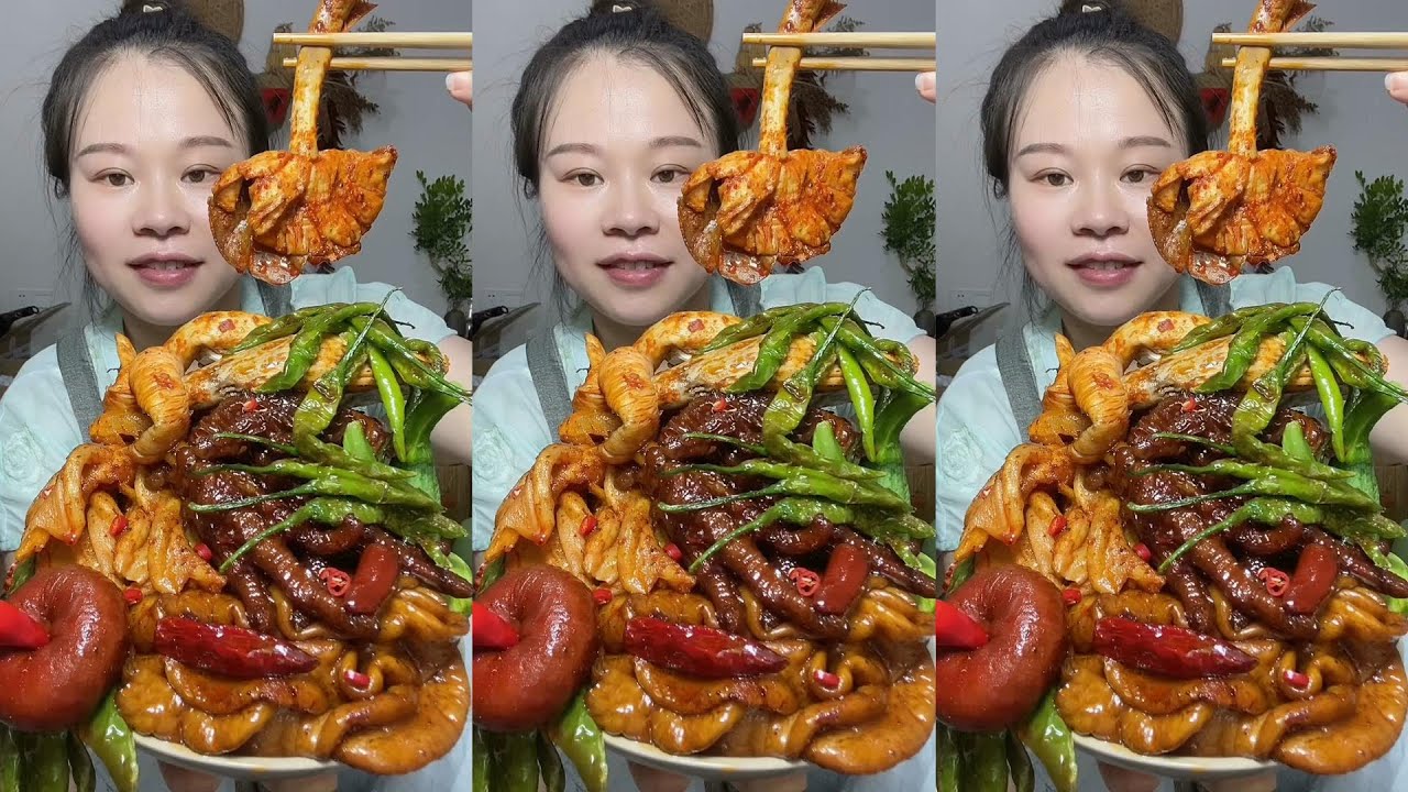 🔥 Homemade Mukbang | Braised Pork, Water Spinach, Eggs & Super Spicy Chili 🌶️ | Super delicious