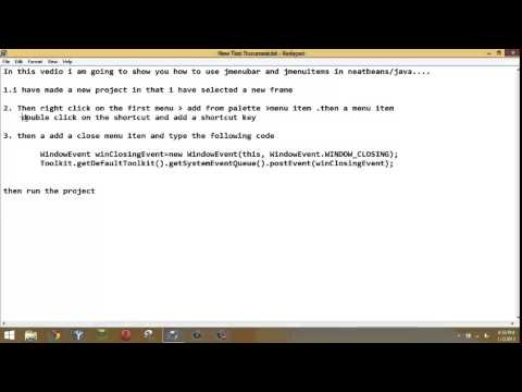how to use jmenubar and jmenuitems in neatbeans/java....