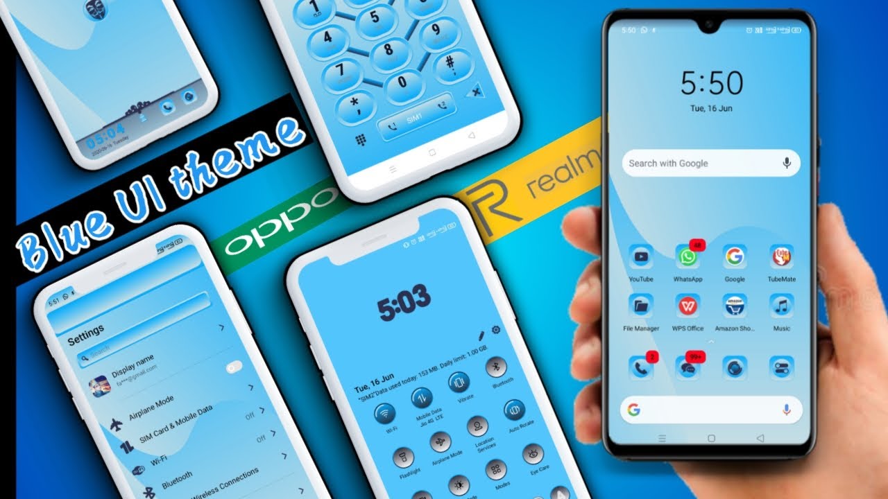 Blue UI theme for realme and oppo || best theme for realme and Oppo ...