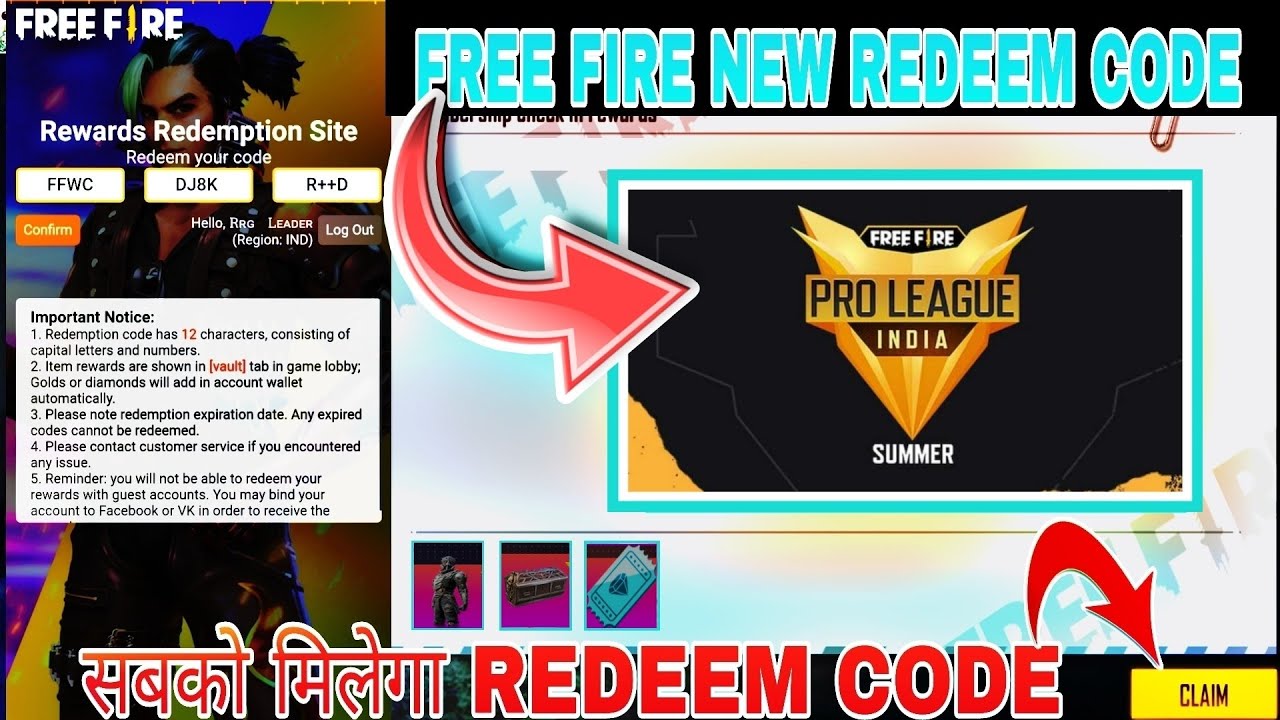 FREE FIRE NEW REDEEM CODE +DREAM TEAM FF 🤩-para SAMSUNG,A3,A5,A6,A7,J2,J5,J7,S5,S6,S7,S9,A10,A20,A30