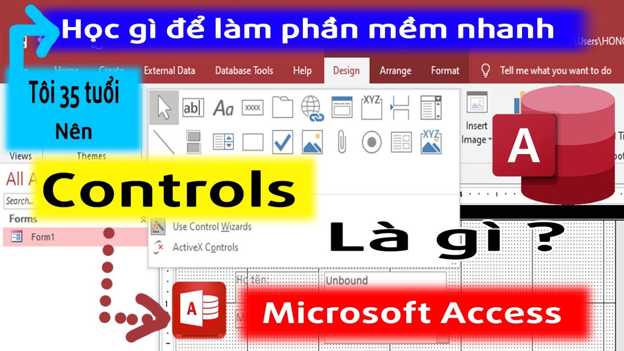 Ms Access Control Controls trong MS Access | Học gì làm phần mềm nhanh nhất | Học MS ...