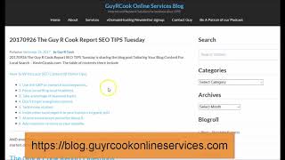 20170926 The Guy R Cook Report SEO TIPS Tuesday