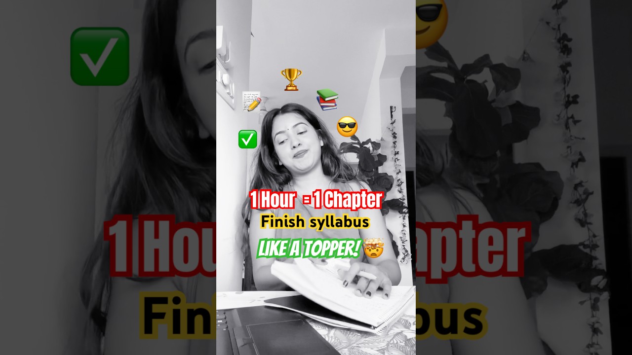 1 Chapter = 1 Hour 🤯 Complete Syllabus like a Topper Student! #strategy #studytips #exam #cbse