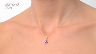 G4938 - Ruby and Diamond Pendant In 9K White Gold
