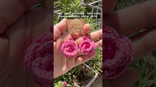 Crochet Rose Earrings #roseearrings #crochet #crochetearrings #art #giftideas #ordernow #handmade