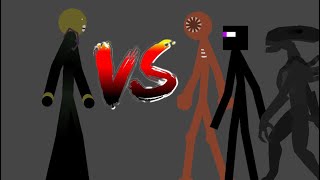 Nemesis (Resident Evil) vs The Figure (Roblox Doors), Enderman, and Xenomorph (StickNodes Animation)