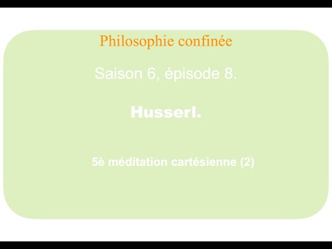 Philosophie confinée 41/50. Autrui/altérité. Edmund Husserl.