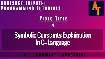 Symbolic Constant Part-11 # symbolic constant in c # symbolic constant in c programming # c tutorial