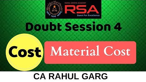 COST FM Doubt Session Series | Session 4 | COST | CA INTER/ IPC | MATERIAL COSTING|