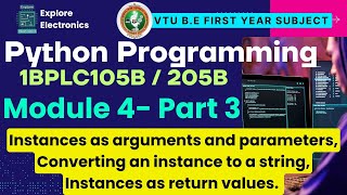 Module 4 Part 3, OOPS : Instances as arguments and parameters, Converting to a string | Python
