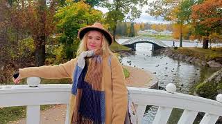 Гуляем в Парке Монрепо, Выборг. Золотая Осень 💥. Гранитные плиты и падающий камень. Сосна Лира.