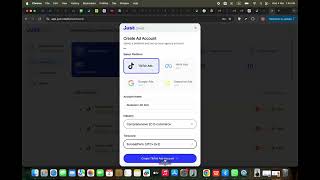 Creation Ad Account sur Just Ad