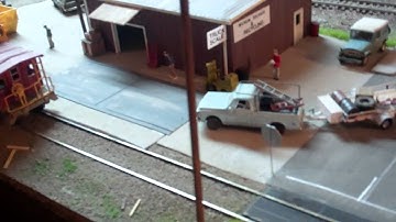 model train layout detail video