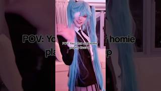Sorry bro, just felt cute 😞 #cosplay #hatsunemiku #miku #makeup