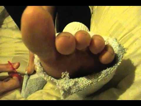 Cutting toes off socks