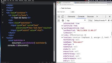 JavaScript Exercise Local Storage Task List : JavaScript DOM Element Selection