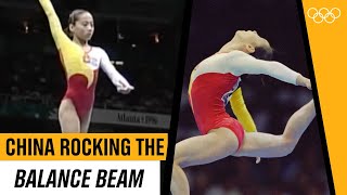 Throwback to team China 🇨🇳 rocking the balance beam at Atlanta 1996!