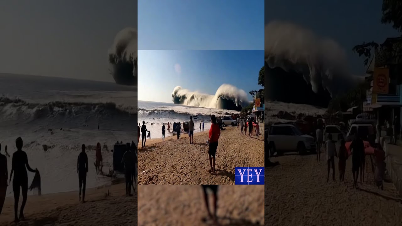 Tourist Captures Giant Tsunami Wave Approaching Beach TidalWave YesEpicYes Ocean