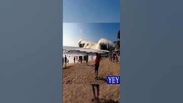 Thumbnail of Tourist Captures Giant Tsunami Wave Approaching Beach #TidalWave #YesEpicYes #Ocean