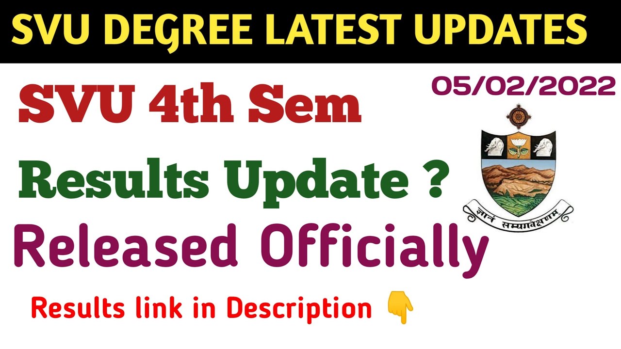 svu 4th sem results update released results officially 2022 svu degree results latest news