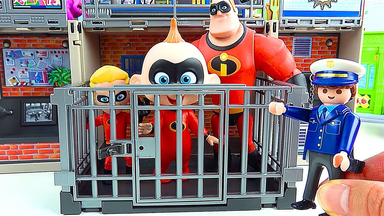learn colors hulk Toy INCREDIBLES Family Baby JACK JACK Goes To JAIL