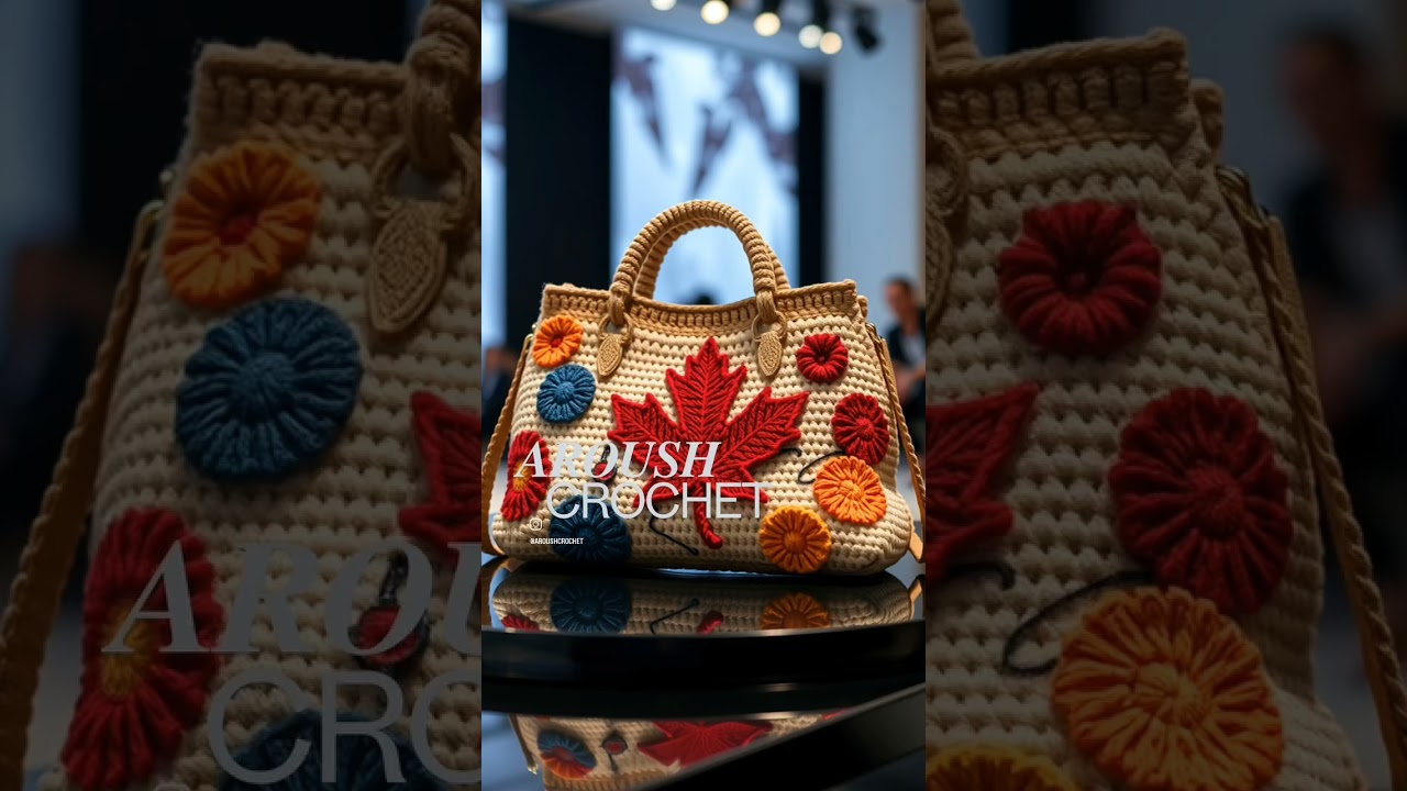 Crochet Fall poncho designs and bags designs crochet leaves 