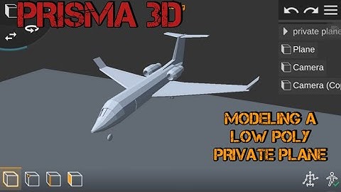 Prisma 3D : Modelling a low poly airplane (private jet)