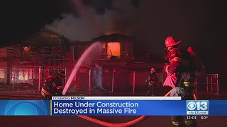 Folsom home being built destroyed in large fire