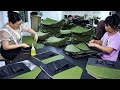 Craftsmanship in a small factory pu document holder mass production process