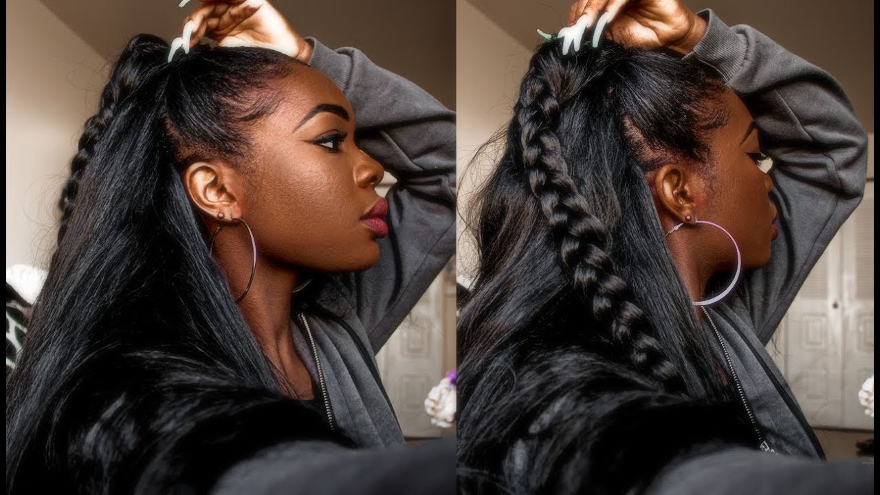 Super Easy Half Up Half Down Quick Weave With Extended Ponytail Beautyandmarie